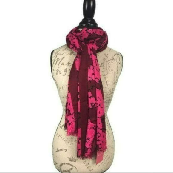 Kate Spade Bubble Dot Oblong Scarf Barbiecore Pink Red Black, Brand New - Picture 3 of 7